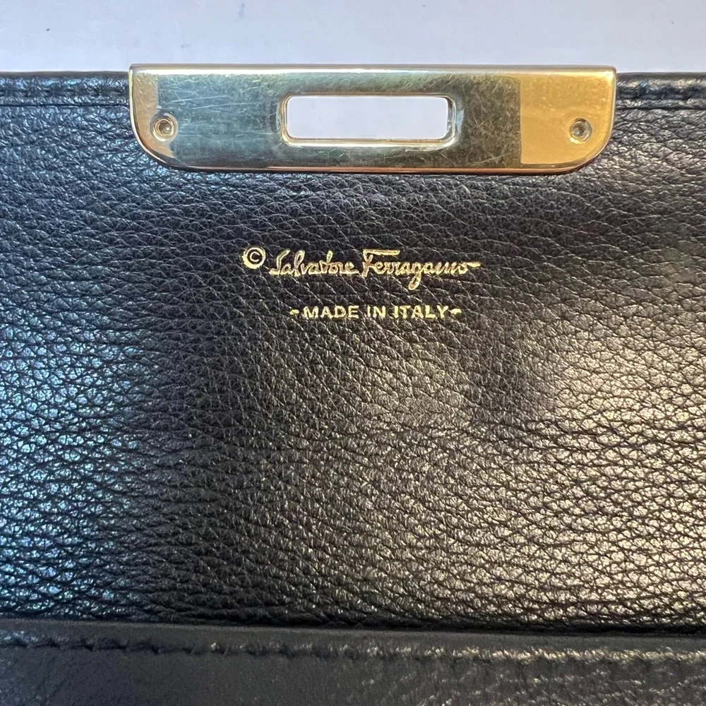 Salvatore Ferragamo, Continental‎ black leather wallet